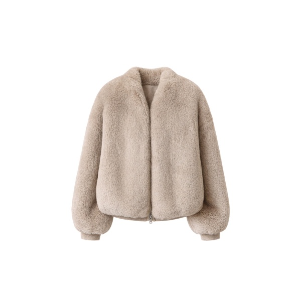 The Frankie Shop Senna Faux Fur Collarless Jacket