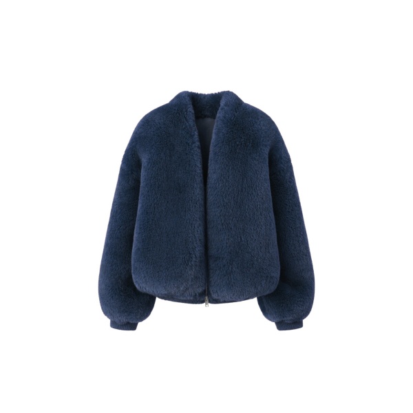 The Frankie Shop Senna Faux Fur Collarless Jacket