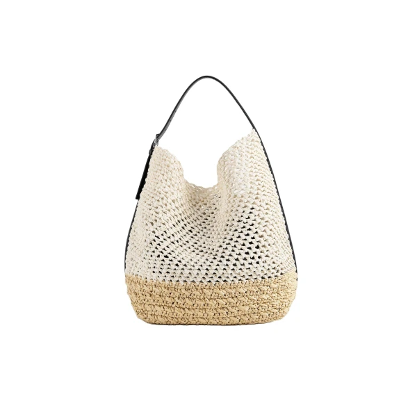 Toteme Belted paper raffia tote in Ecru / Vanilla