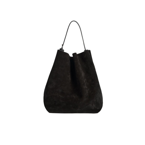 Toteme Belted suede tote in Espresso brown