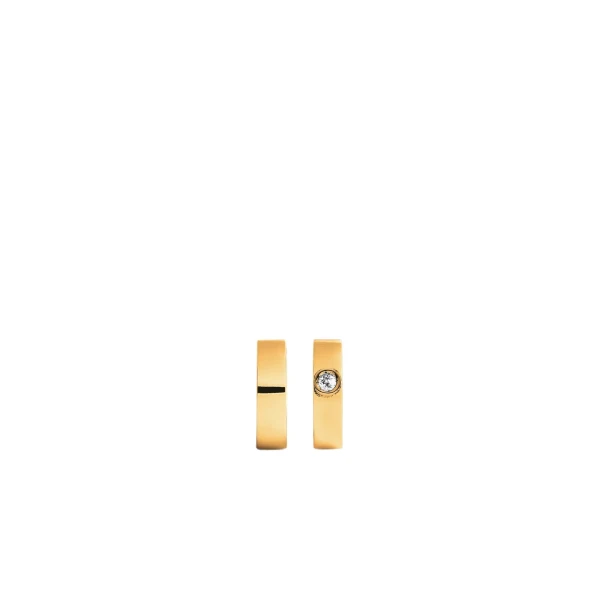 Toteme Bezel diamond hoops 18kt in Gold