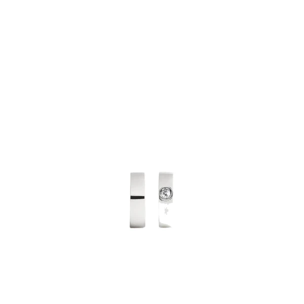Toteme Bezel diamond hoops 18kt in White gold