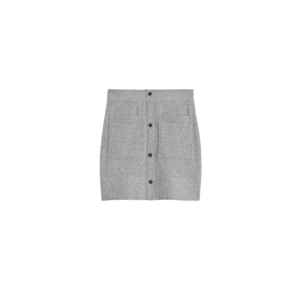 Toteme Buttoned cashmere skirt in Light grey mélange