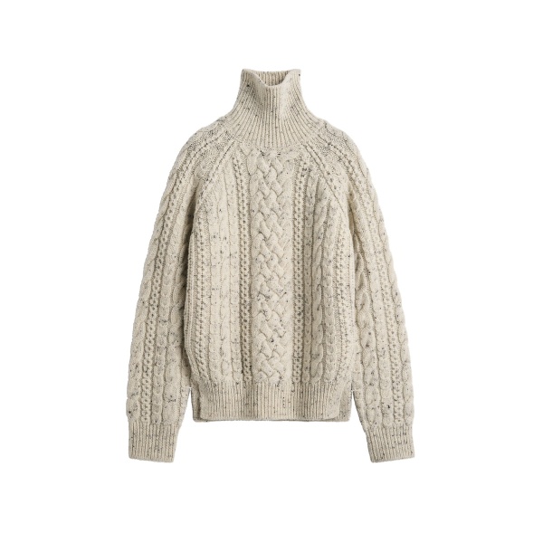 Toteme Cable knit turtleneck in Ecru