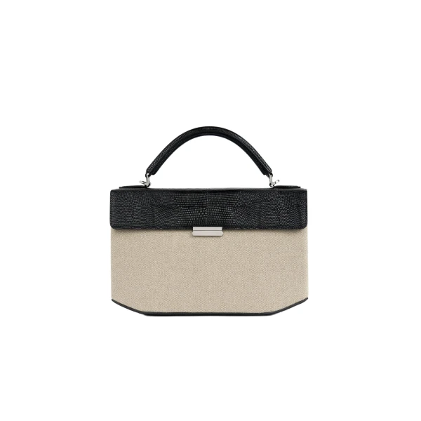Toteme Clip canvas top handle in Beige / Black