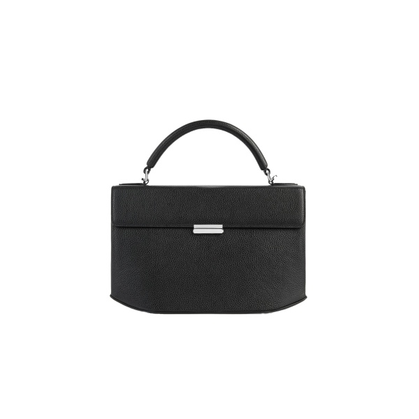 Toteme Clip grained-leather top handle in Black