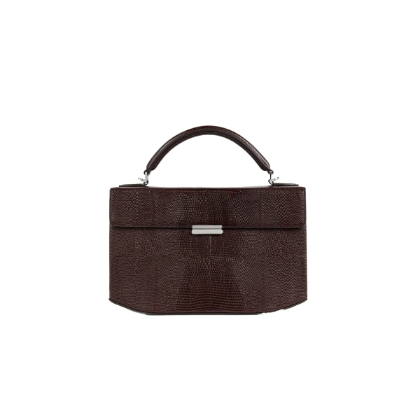 Toteme Clip lizard-embossed top handle in Brown