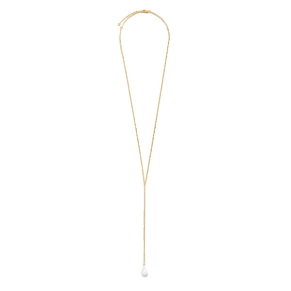 Toteme Crystal drop necklace in White / Gold