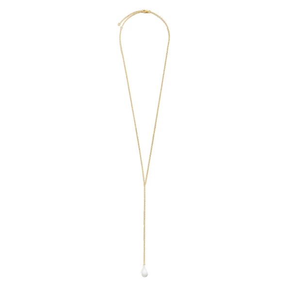 Toteme Crystal drop necklace in White / Gold