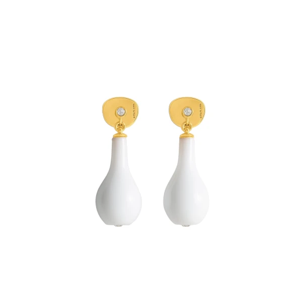 Toteme Crystal drops in White / Gold