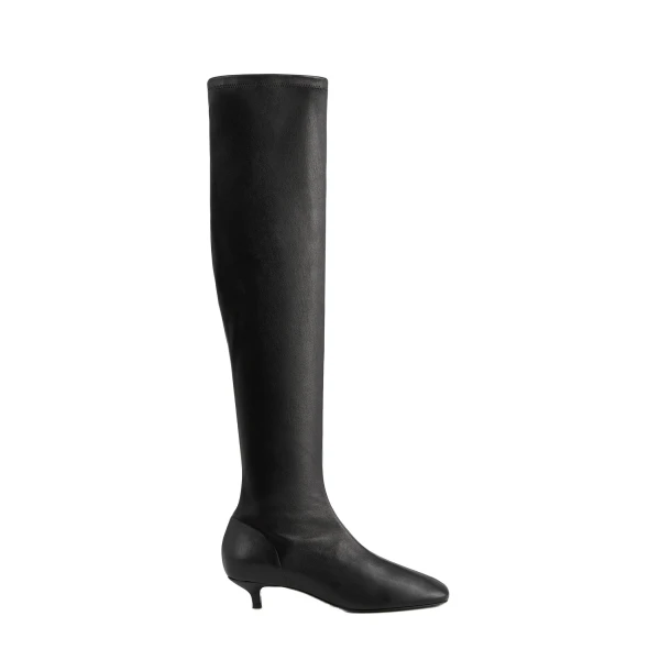 Toteme Day nappa knee-high boots in Black