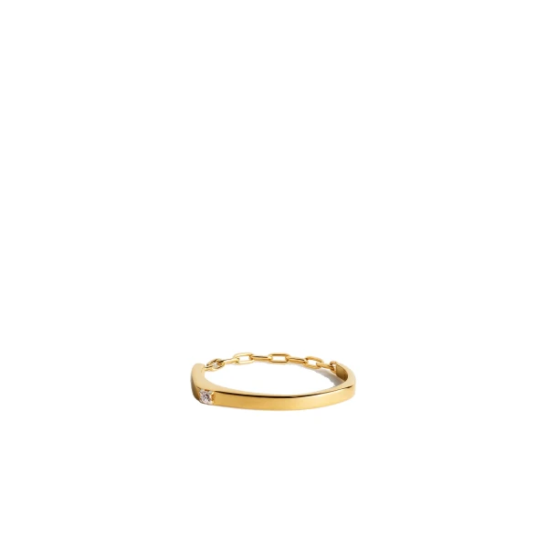 Diamond chain ring 18kt in Gold