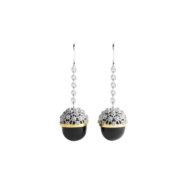 Toteme Diamond lace drops silver in Black / Silver
