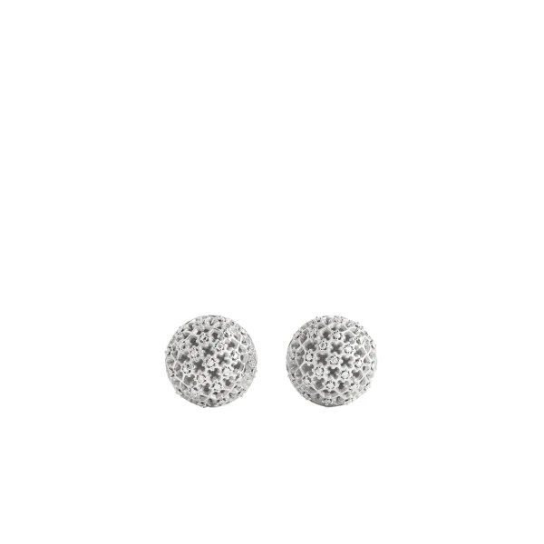 Toteme Diamond lace studs in Silver