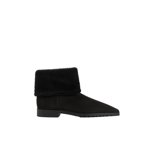 Toteme Fold-down shearling boots in Black