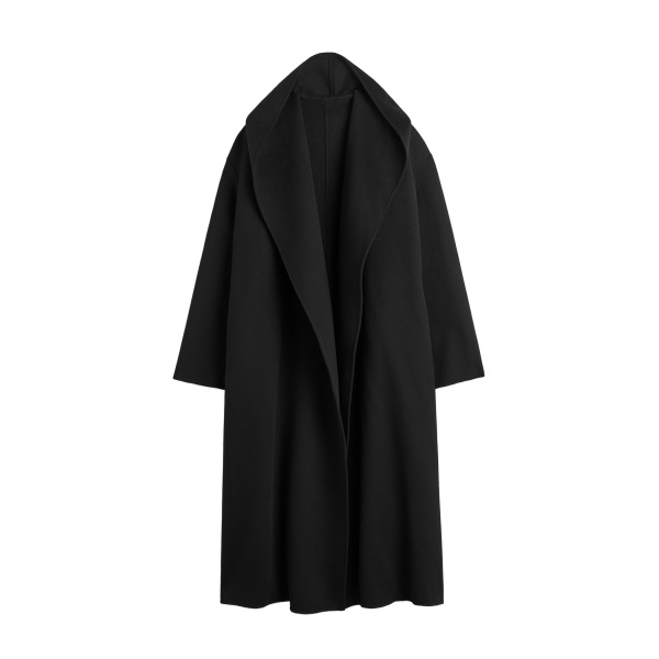 Toteme Hoodie belted coat in Black