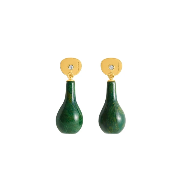 Toteme Jade drops in Dark green / Gold