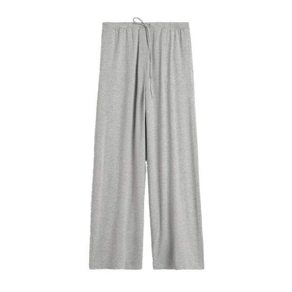 Jersey drawstring trousers in Pale grey mélange