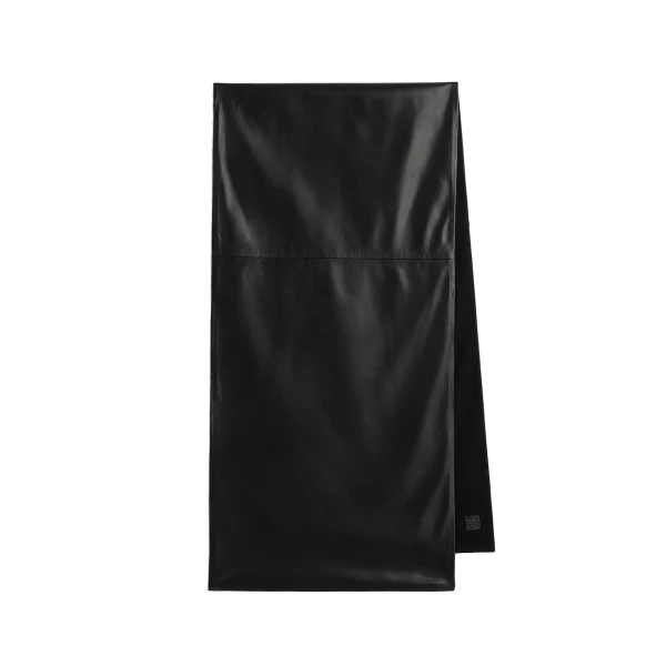 Toteme Leather cashmere scarf in Black