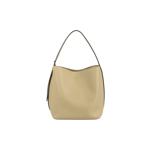 Toteme Medium belted grained-leather tote in Cashew