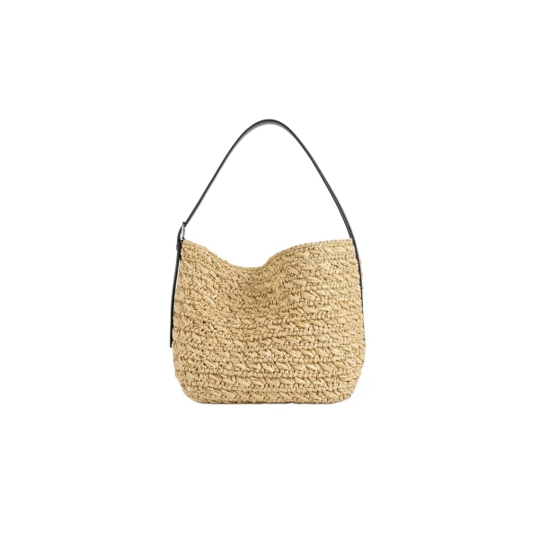 Toteme Medium belted paper raffia tote in Natural