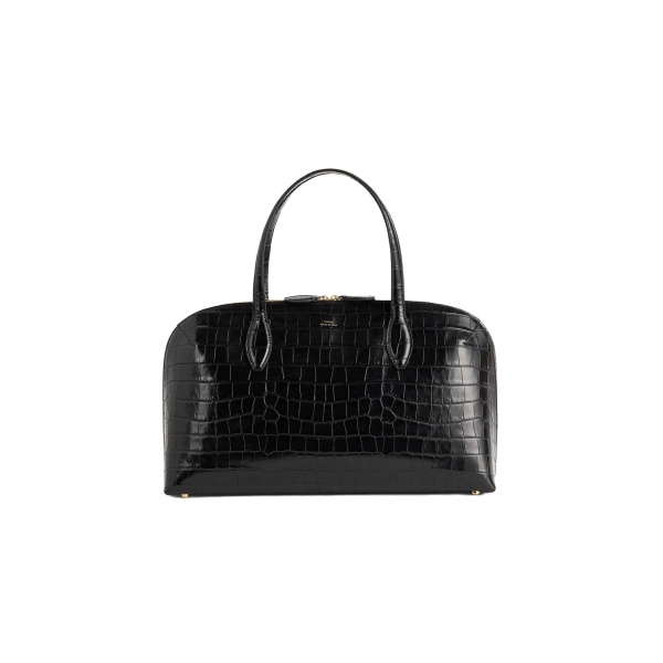 Toteme Medium croco-embossed day tote in Black