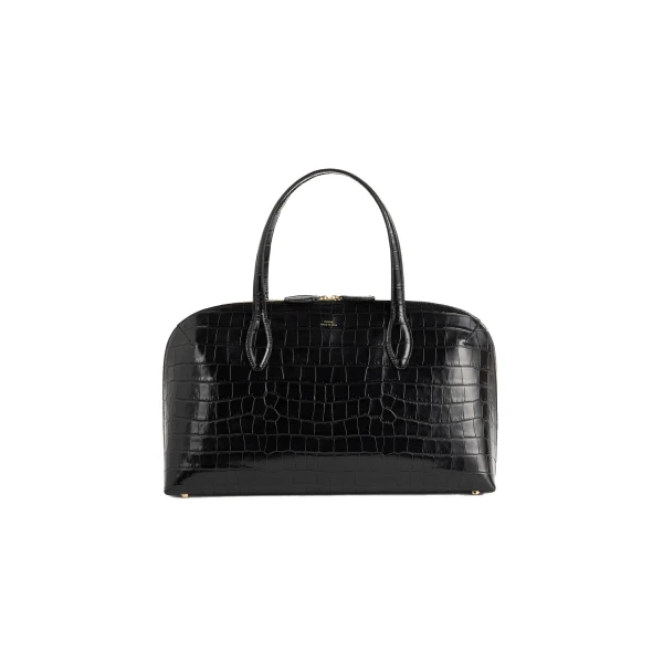 Toteme Medium croco-embossed day tote in Black