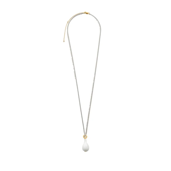 Toteme Medium crystal drop necklace in White / Gold / Silver
