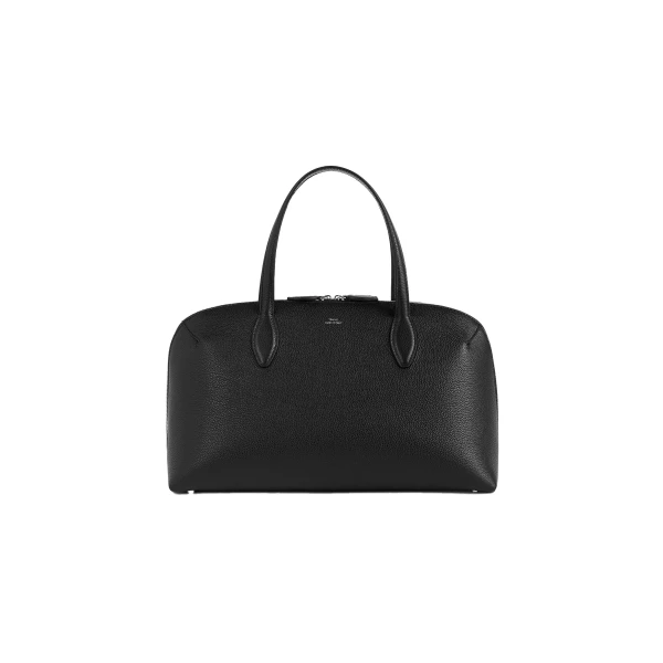 Toteme Medium grained-leather day tote in Black