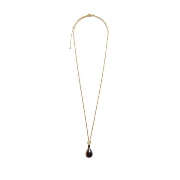 Toteme Medium tiger's eye drop necklace in Honey / Gold