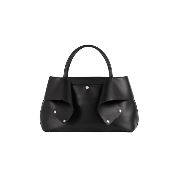 Toteme Mercer leather tote in Black / Red