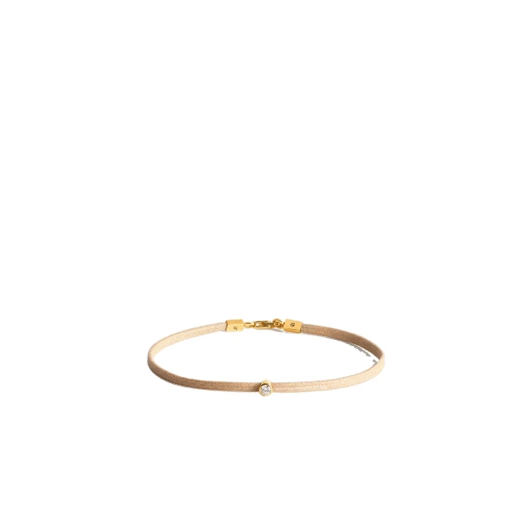 Toteme Mini diamond bracelet in Beige / Gold