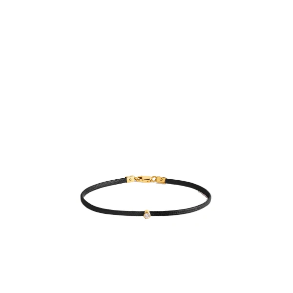 Toteme Mini diamond bracelet in Black / Gold