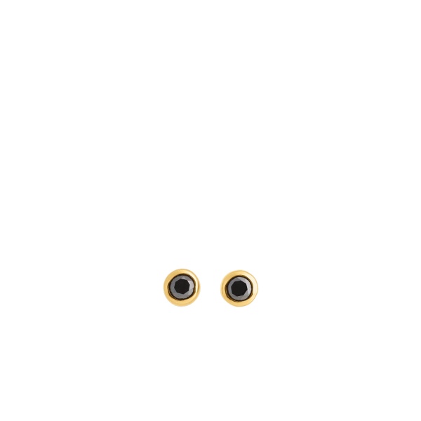 Toteme Mini diamond studs in Black / Gold