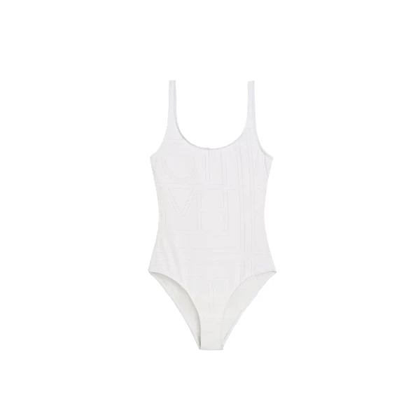 Toteme Monogram pointelle swimsuit in White
