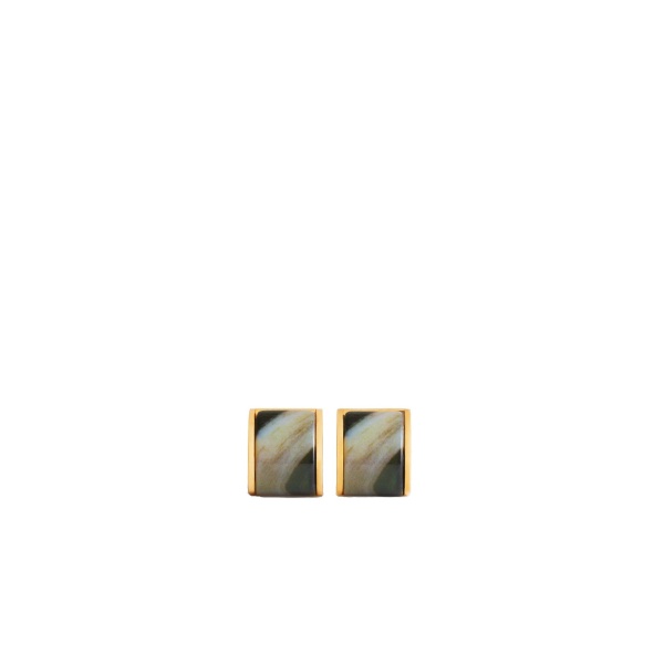 Toteme Petite signature hoops in Beige / Gold
