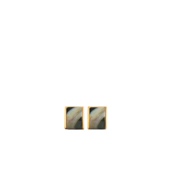 Toteme Petite signature hoops in Beige / Gold