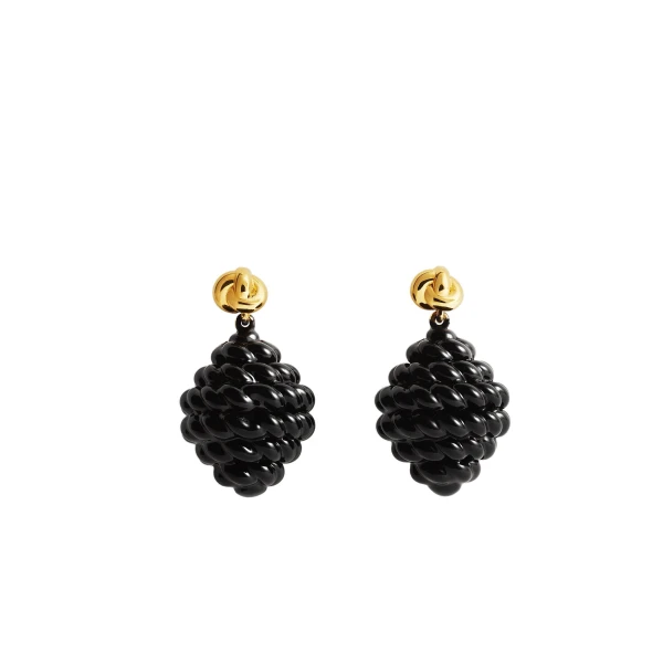 Toteme Rope drop earrings in Black / Gold