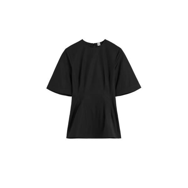 Toteme Sculptural cotton top in Black