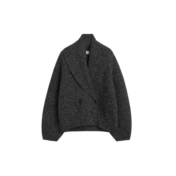 Toteme Shawl-lapel cardigan in Black / White