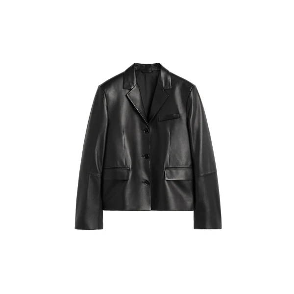 Toteme Short leather blazer in Black
