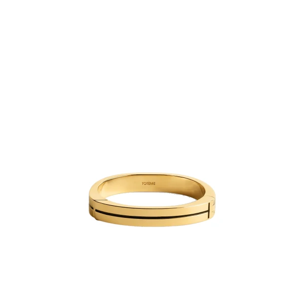 Toteme Signature stripe bracelet in Black / Gold