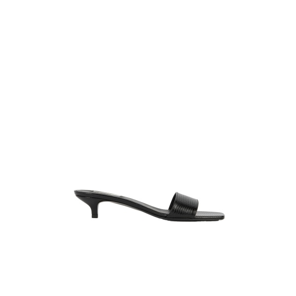 Toteme Slim lizard-embossed bandeau mules in Black