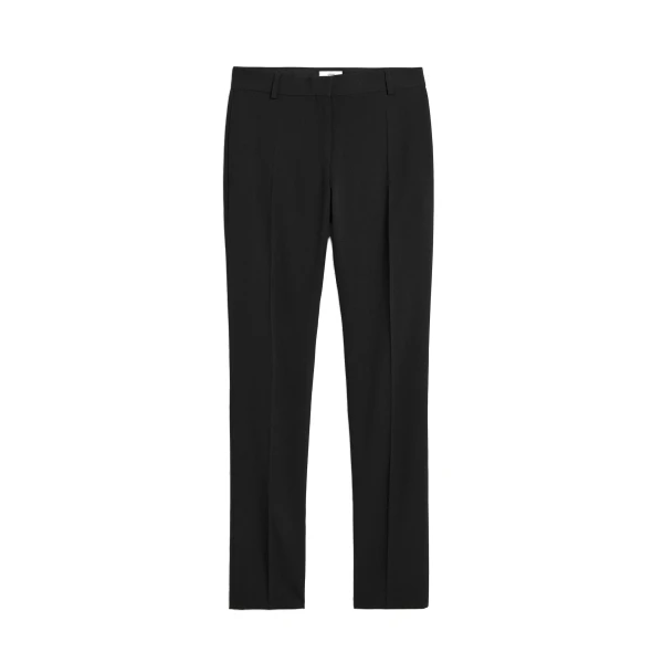 Slim stretch wool trousers in Black