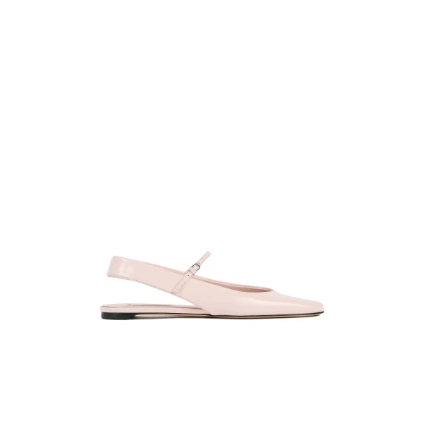 Slingback naplack Mary Janes in Flamingo