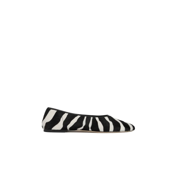 Toteme Slip pony hair ballerinas in Zebra