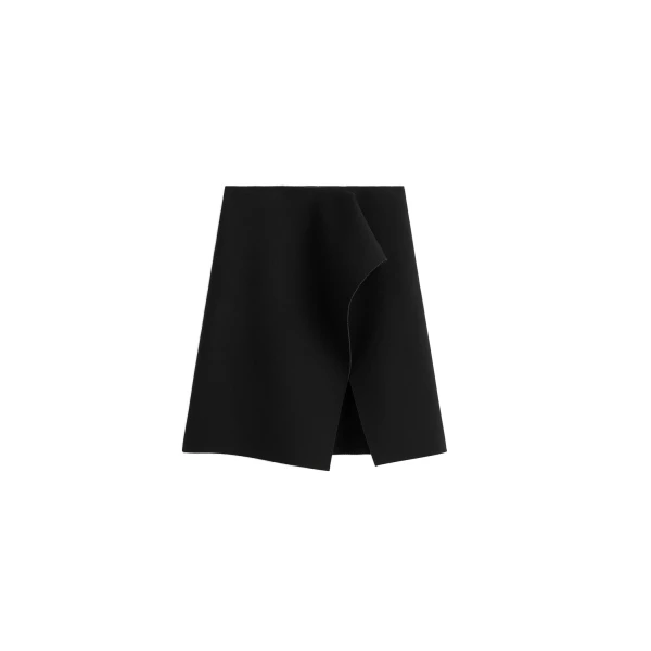 Slit scuba skirt in Black
