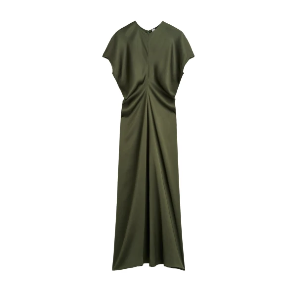 Toteme Slouch waist dress in Dark green