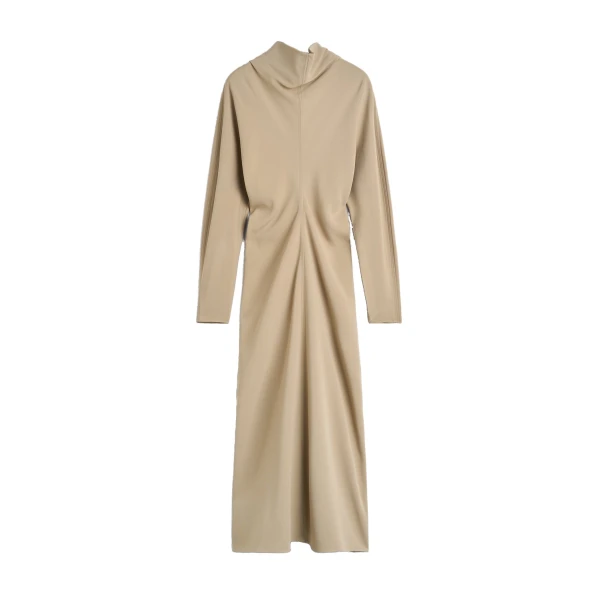 Toteme Slouch waist scarf dress in Fawn
