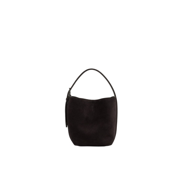 Toteme Small belted suede tote in Espresso